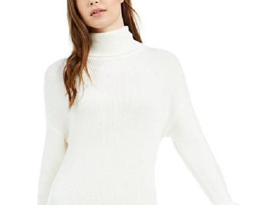 Vestido curto com zíper lateral e gola alta Bar III feminino, branco, tamanho grande