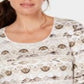 Blusa feminina Karen Scott com decote redondo e estampa aquarela, marrom, tamanho P