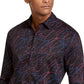 Camisa Sylas com Rabisco Abstrato Masculino da INC International Concepts, Preta, Tamanho X-Grande