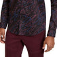Camisa Sylas com Rabisco Abstrato Masculino da INC International Concepts, Preta, Tamanho X-Grande