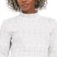 Karen Scott Feminino Fair Isle Estampado Mock Neck Top Branco Tamanho Pequeno Pequeno