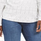 Karen Scott Feminino Fair Isle Estampado Mock Neck Top Branco Tamanho Pequeno Pequeno