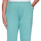 Calça casual feminina Alfred Dunner All About Ease, verde, tamanho pequeno, médio