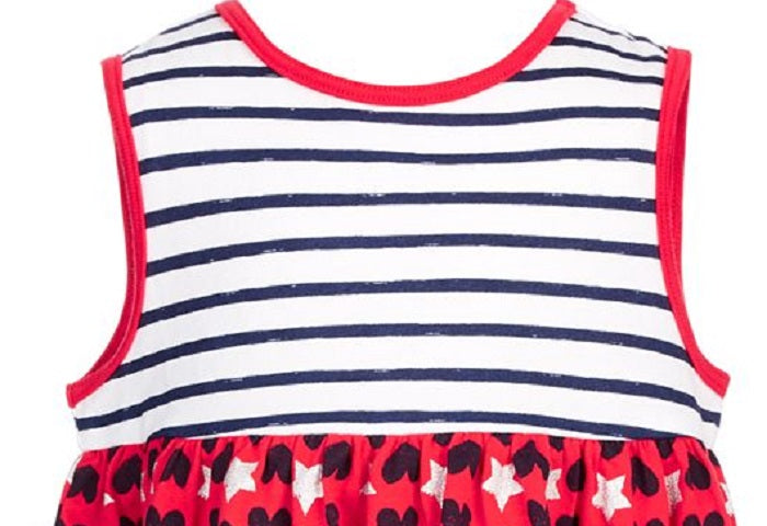 Primeiras impressões Baby Girl's Hearts Stars &amp; Stripes Túnica Top Vermelho Tamanho 24MOS
