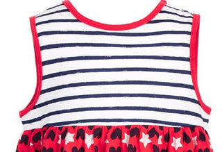 Primeiras impressões Baby Girl's Hearts Stars &amp; Stripes Túnica Top Vermelho Tamanho 24MOS