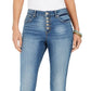 Jeans feminino estilo &amp; co com corte boot cut e botões, azul, tamanho 2