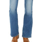 Jeans feminino estilo &amp; co com corte boot cut e botões, azul, tamanho 2