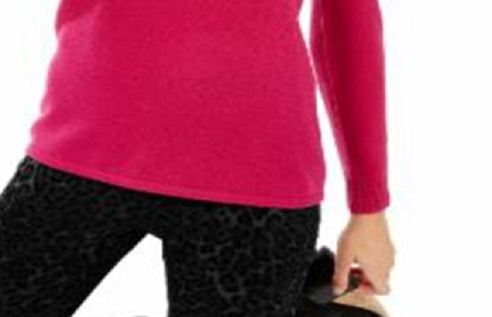 Suéter feminino de cashmere com manga bufante, rosa, tamanho pequeno, da INC International Concepts