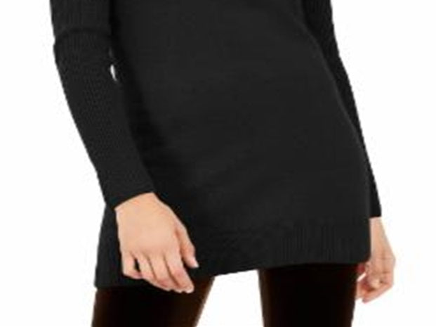 Suéter túnica de cashmere com gola canoa feminino INC International Concepts, preto, tamanho P