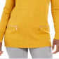 Suéter feminino com gola alta e gola alta, dourado, tamanho M, da coleção JM