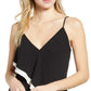 Camisola feminina Bailey 44 Laurel com babados, preta, tamanho X-S