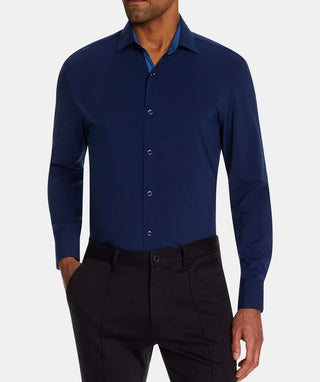 Camisa social masculina Tallia com gola azul, tamanho 34x35