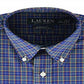 Camisa social xadrez Ralph Lauren masculina Classic Fit Easy Care, azul, tamanho 15x32-33