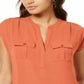 Blusa feminina sem mangas com decote em V, laranja, tamanho grande, da INC International Concepts