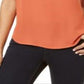 Blusa feminina sem mangas com decote em V, laranja, tamanho grande, da INC International Concepts