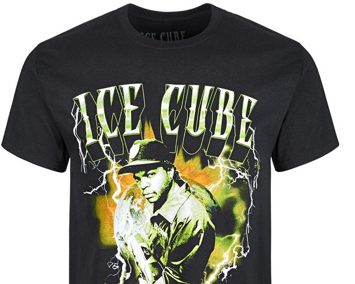 Camiseta masculina Merch Traffic Graphic Lightening Pullover preta, tamanho médio