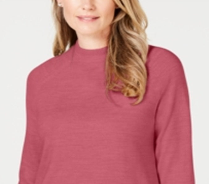 Karen Scott Suéter Feminino com Zíper nas Costas e Gola Simulada Rosa Tamanho XS
