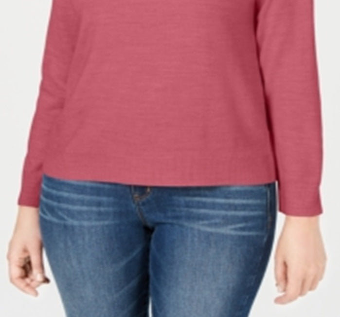 Karen Scott Suéter Feminino com Zíper nas Costas e Gola Simulada Rosa Tamanho XS