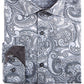 Camisa social masculina Tallia Slim Fit Performance Stretch Paisley cinza tamanho 16,5 x 32-33