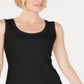Karen Scott Regata Feminina Sem Mangas Decote Redondo Preta Tamanho Grande