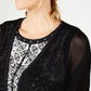Cardigan feminino JM Collection de algodão com pontos mistos, tamanho pequeno, tamanho extragrande, branco