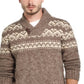 Suéter masculino vintage Weatherproff com gola xale e malha mesclada, verde, tamanho grande