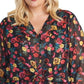 Vestido feminino Rachel Roy Trendy Plus Emma com estampa floral, preto, tamanho 1X
