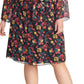 Vestido feminino Rachel Roy Trendy Plus Emma com estampa floral, preto, tamanho 1X