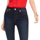 Calça jeans skinny feminina True Religion Halle Contrast Stitch, azul, tamanho 28