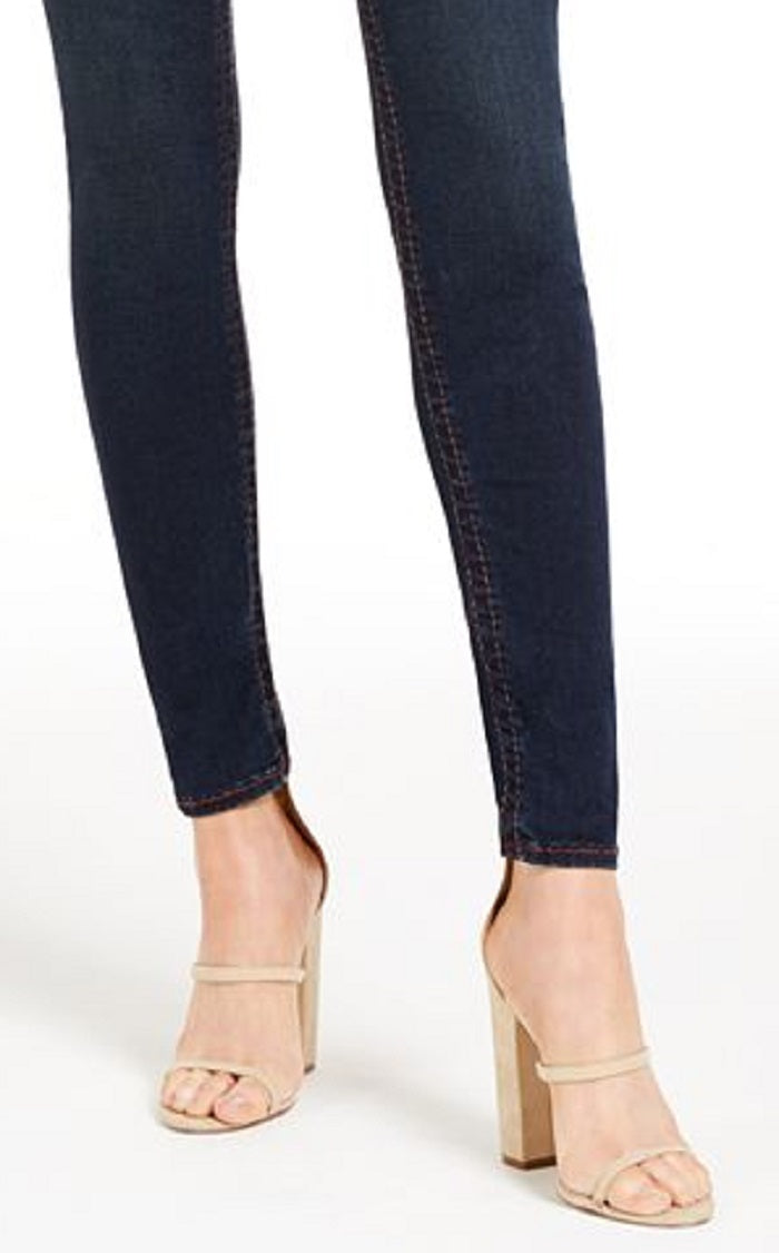 Calça jeans skinny feminina True Religion Halle Contrast Stitch, azul, tamanho 28