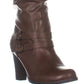 Botas de montaria femininas estilo &amp; co, bico amendoado, cano alto, marrom, tamanho 9, tamanho M-WC