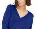 Suéter de cashmere com decote em V Inc Azul Tamanho Grande