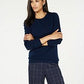 Suéter feminino Charter Club Pure Cashmere Solid com gola redonda, azul, tamanho pequeno P