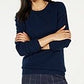 Suéter feminino Charter Club Pure Cashmere Solid com gola redonda, azul, tamanho pequeno P