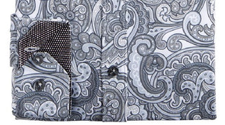 Camisa social masculina Tallia Slim Fit Performance Stretch Paisley cinza tamanho M