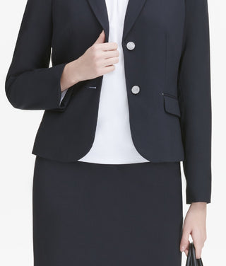 Calvin Klein Blazer Feminino com Bolso e Dois Botões Azul Tamanho 6