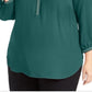 Blusa feminina plus size com pregas nas costas, verde, tamanho 4X, da coleção JM