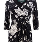Vestido midi casual com sobrepeliz floral Ralph Lauren feminino, preto, tamanho 2