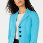 Terno feminino Le Suit com saia de três botões, azul, tamanho 12