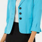 Terno feminino Le Suit com saia de três botões, azul, tamanho 12