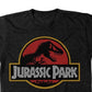 Camiseta masculina estampada Jurassic Park em algodão, tamanho grande, preta