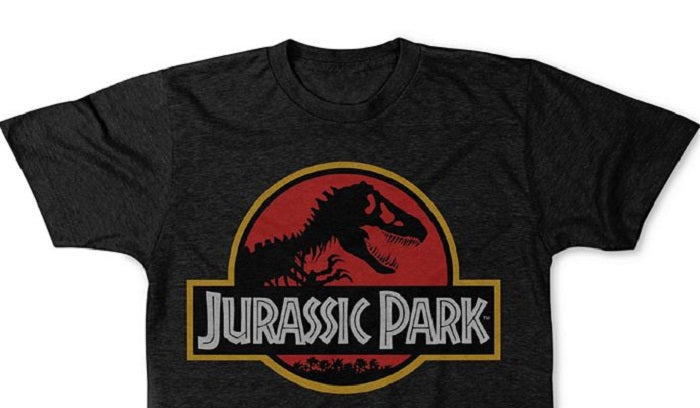 Camiseta masculina estampada Jurassic Park em algodão, tamanho grande, preta