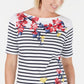 Karen Scott Blusa Feminina Estampa Mista Manga Cotovelo Branca Tamanho Pequeno P/M