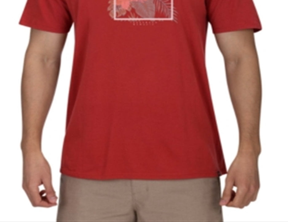 Camiseta Hurley Masculina Floral Break Premium Logo Vermelha Tamanho XXLG P/P