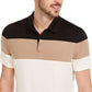 Camisa polo Alfani masculina com listras verticais e colorblock, marrom, tamanho pequeno
