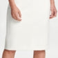 Vestido justo feminino DKNY com manga curta e comprimento até o joelho, branco, tamanho 12