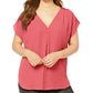 Blusa plissada feminina INC International Concepts rosa tamanho pequeno