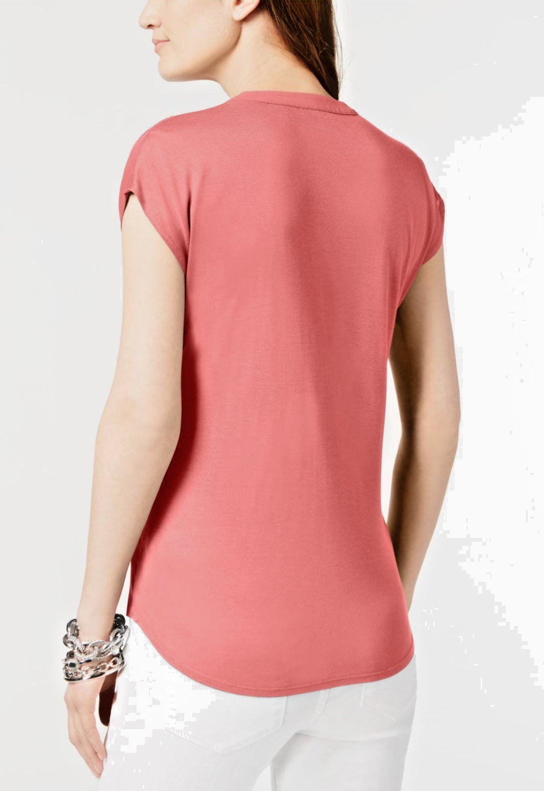 Blusa plissada feminina INC International Concepts rosa tamanho pequeno