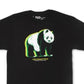 Camiseta masculina LRG com estampa de panda brilhante, preta, tamanho pequeno