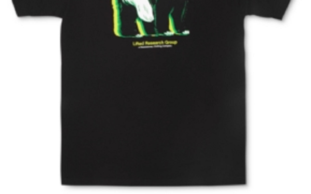 Camiseta masculina LRG com estampa de panda brilhante, preta, tamanho pequeno